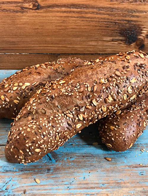 Afbeelding van Waldcorn stokje hard bruin tarwe krokant meergranenbol met zaden, zonnebloempitten en soja